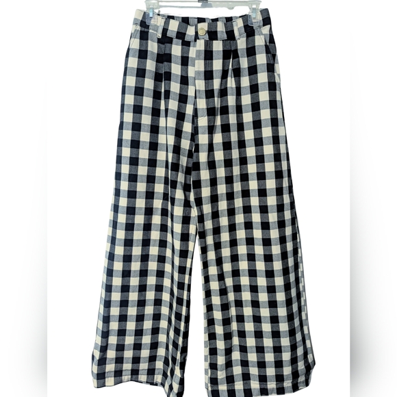 Big Bud Press Pants - Big Bud Press Wide Leg Gingham Trousers Small
